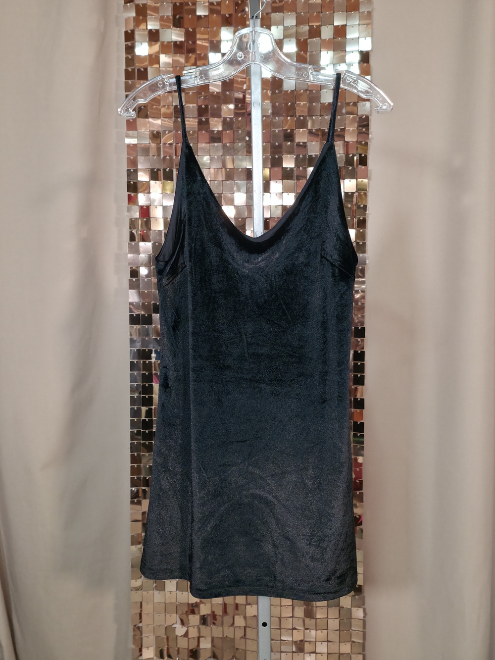 Kalani Hilliker for Alyce Paris Black Velvet Slip Dress | Size M